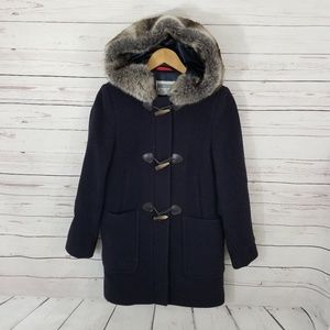 Cloud Nine Wool Jacket Coat Size S Fur Hoodie